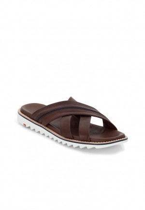Brown LLOYD EDVINO Men's Sandals | OKT641329